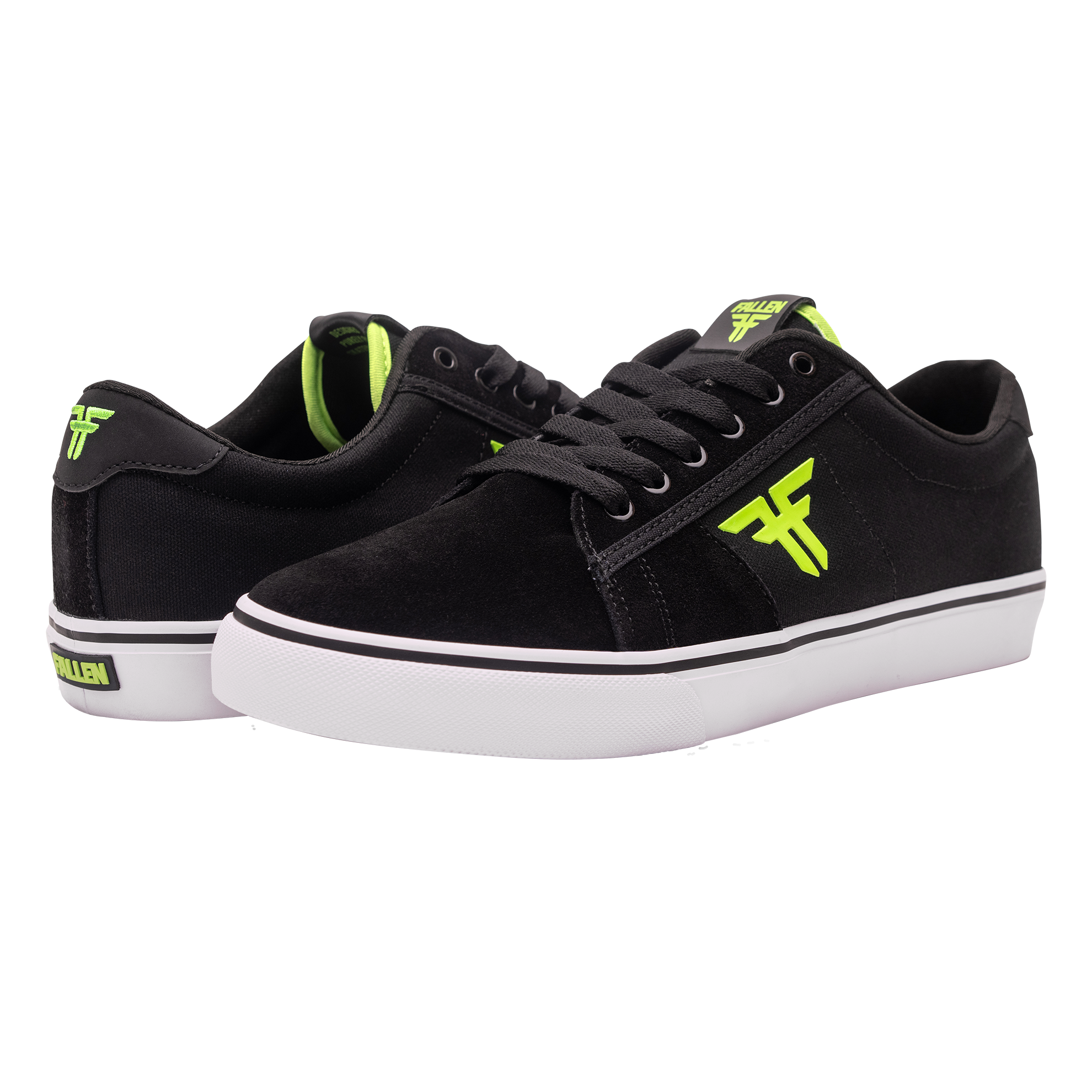 Fallen Skate Shoes Bomber Black/Lime Vulc – Fallen Footwear