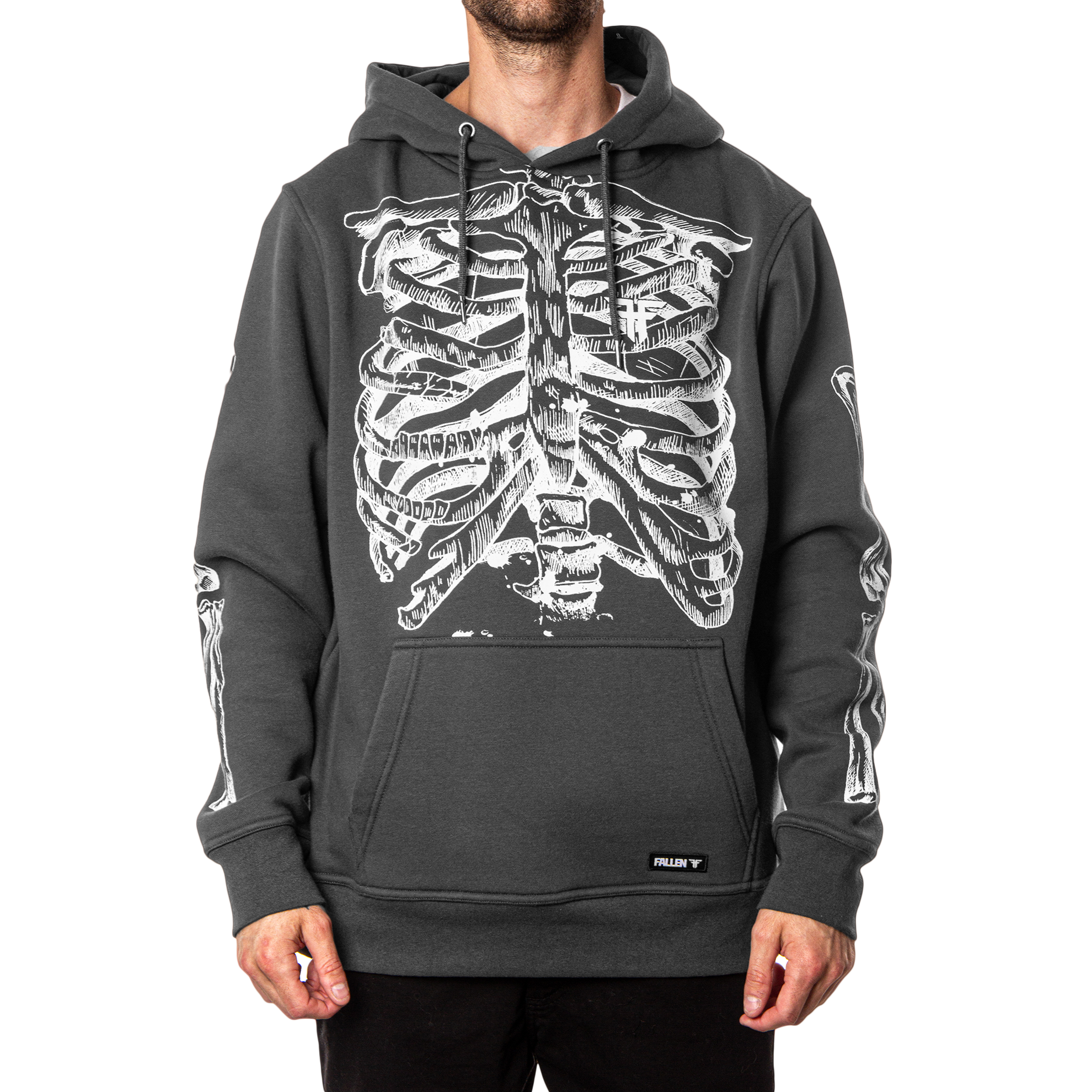 Fallen - Skeleton Hoodie - Asphalt/Off White – Fallen Footwear Fallen - Skeleton Hoodie - Asphalt/Off White – Fallen Footwear