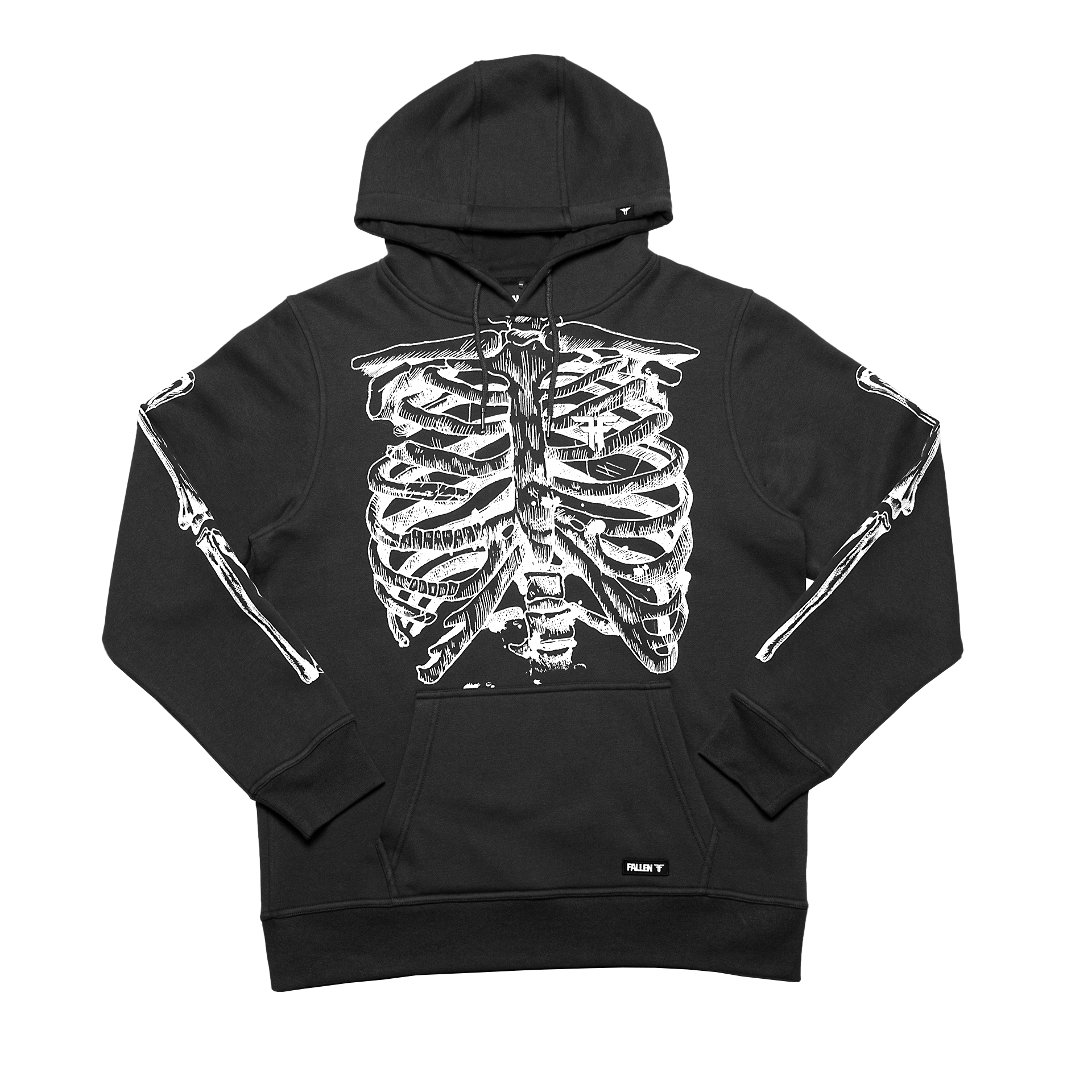 Fallen - Skeleton Hoodie - Asphalt/Off White – Fallen Footwear
