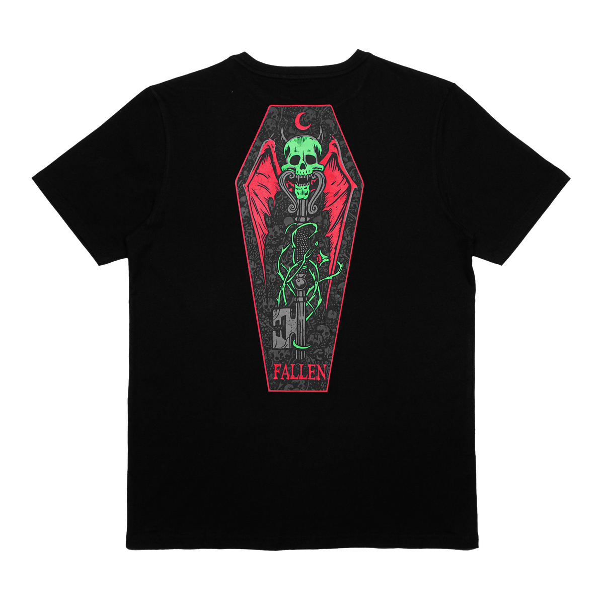 Fallen - Coffin Tee - Black/Green – Fallen Footwear