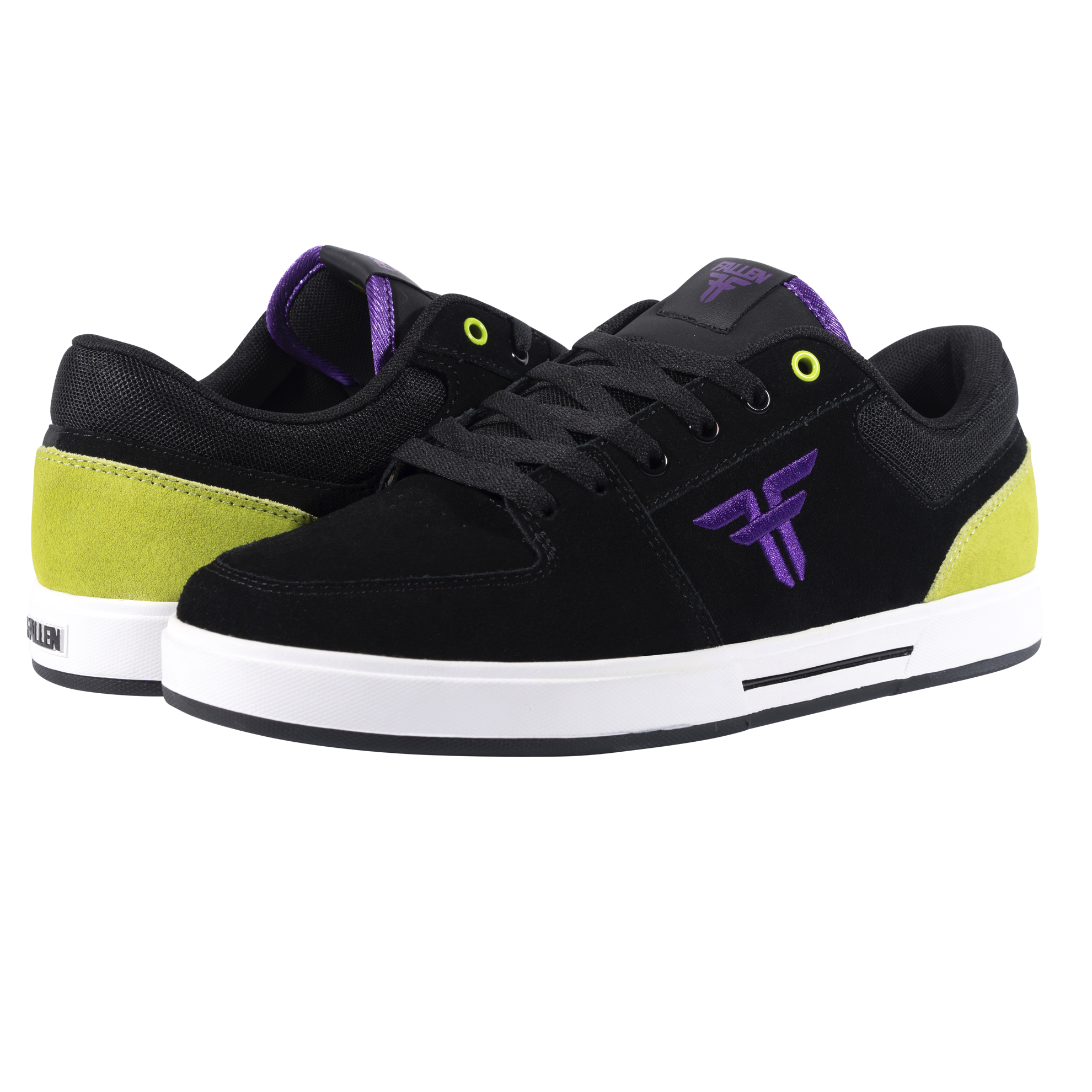 Zapatillas de skate Fallen Patriot negras, moradas y verdes