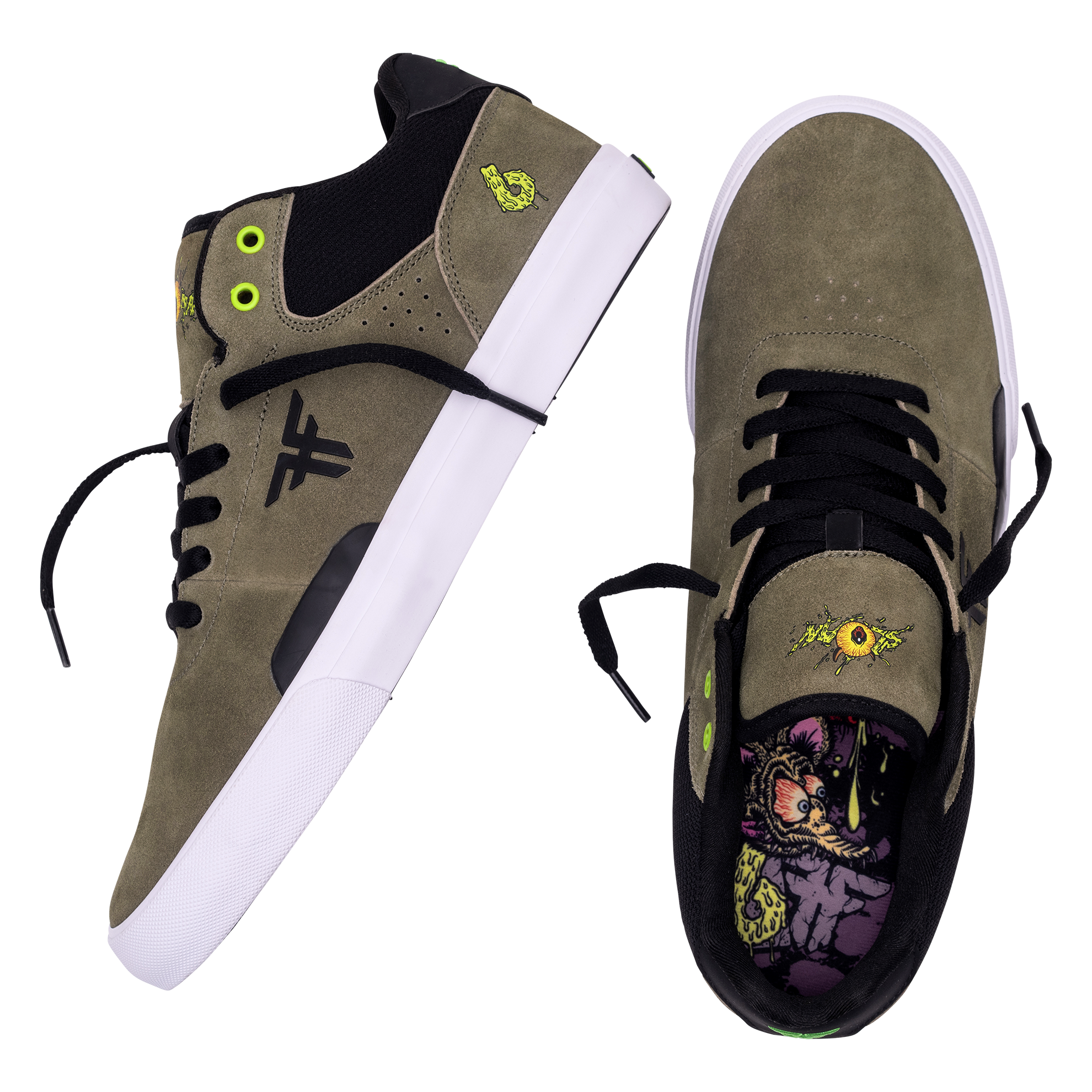 Fallen Skate Shoes - The Fiend II Black/Gary - Vulc Fallen x Fallen Skate Shoes - The Fiend II Black/Gary - Vulc Fallen x