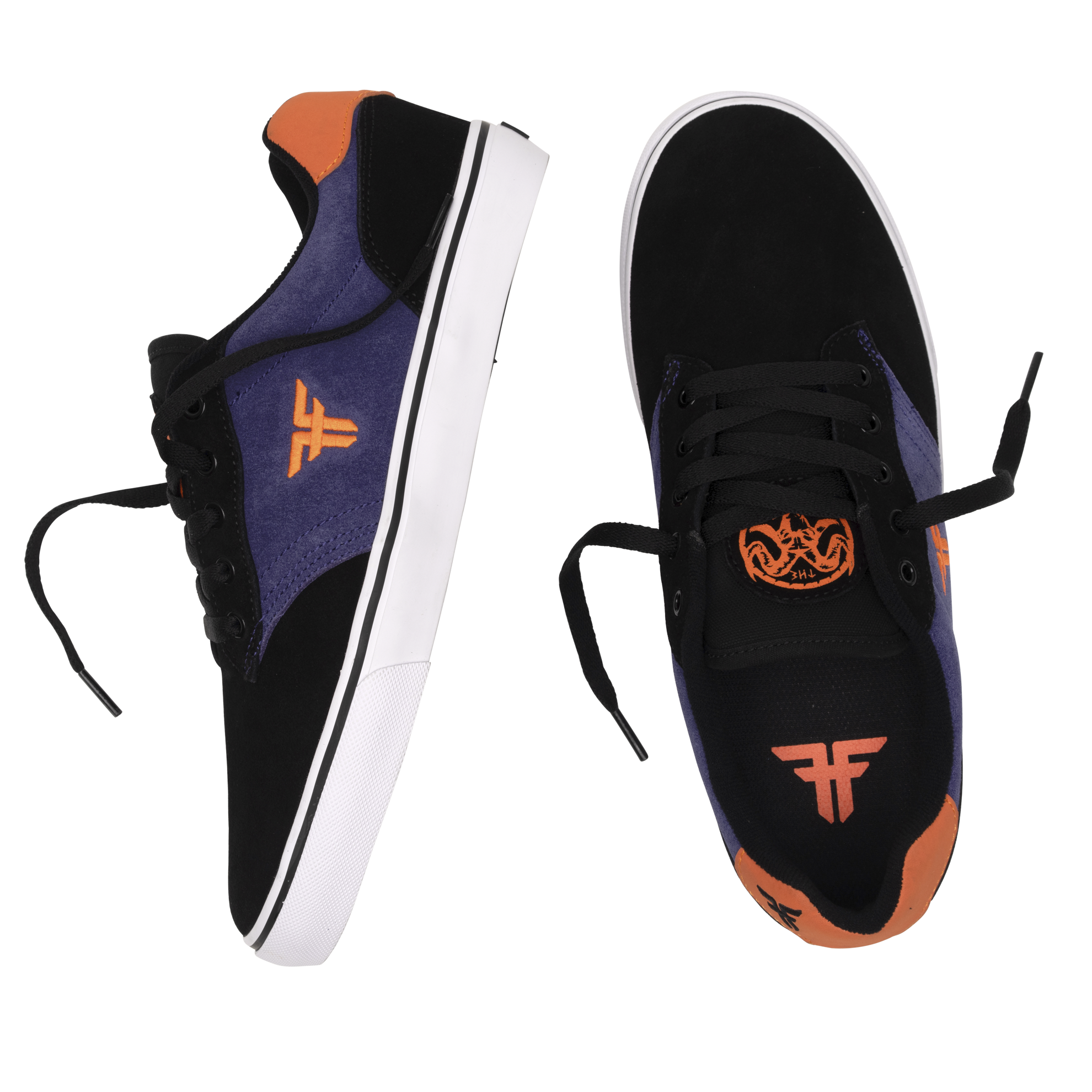 Zapatillas de skate Fallen The Goat negras, moradas y naranjas