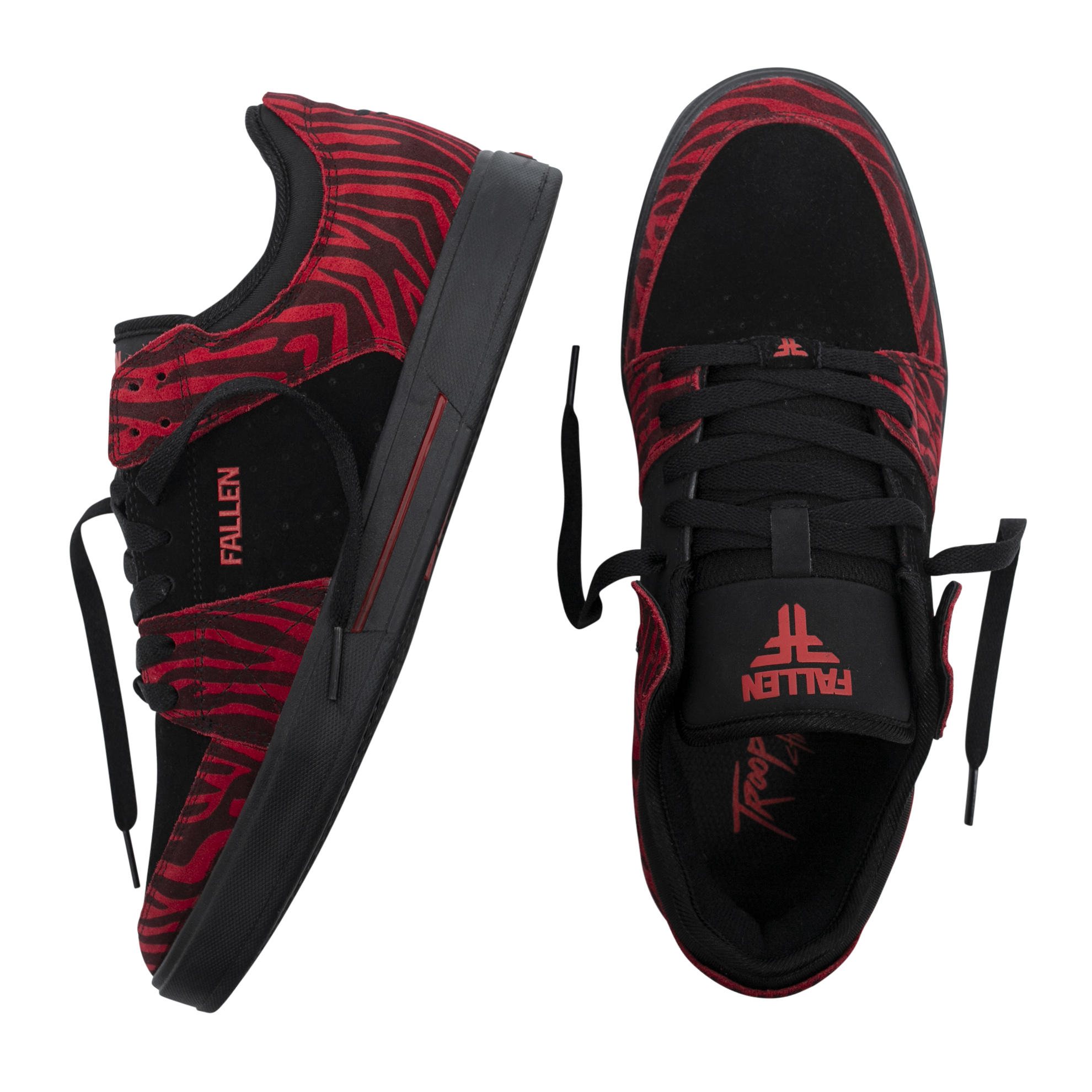 Fallen Skate Shoes Trooper Black/Red/Zebra - Chris Cole – Fallen