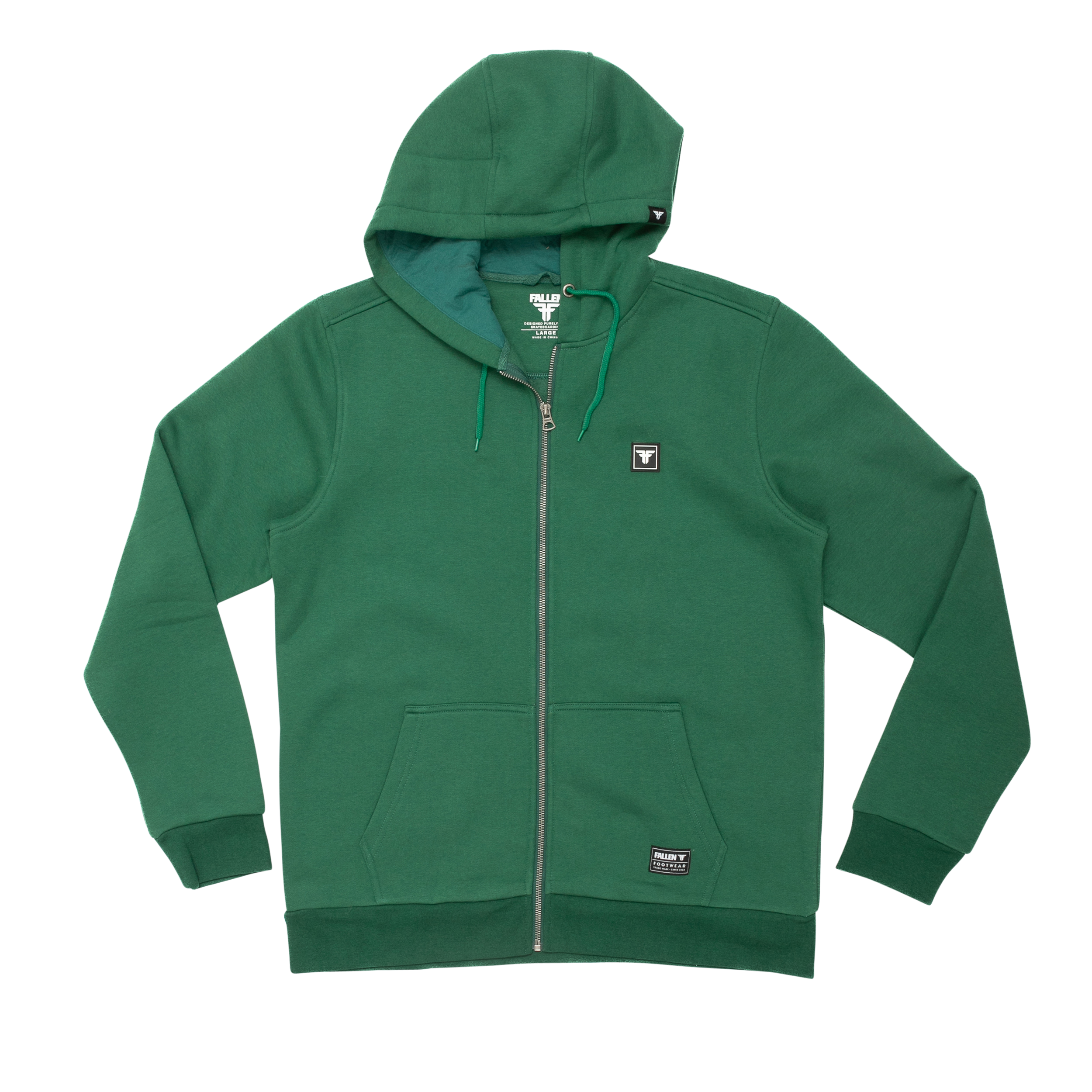 Zip Hoodie - Emerald Green/Black