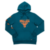Sudadera con capucha agrietada azul coral/naranja