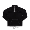 Sudadera con capucha tipo anorak con media cremallera, color negro y blanco