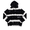 Sudadera con capucha ácida negra y blanca