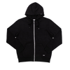 Sudadera con capucha y cremallera negra y blanca