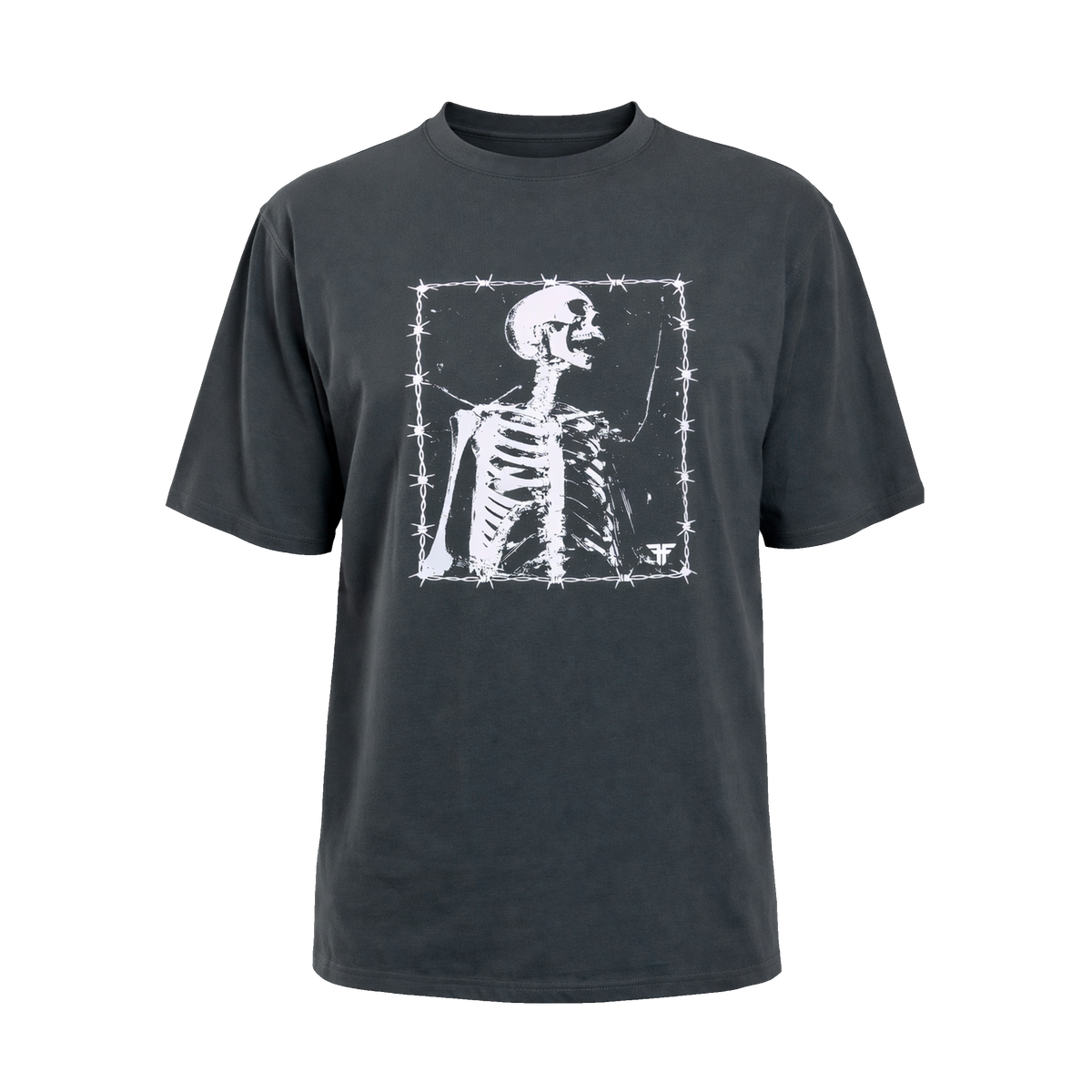 Fallen - Barbed Bones Tee - Iron/ White – Fallen Footwear