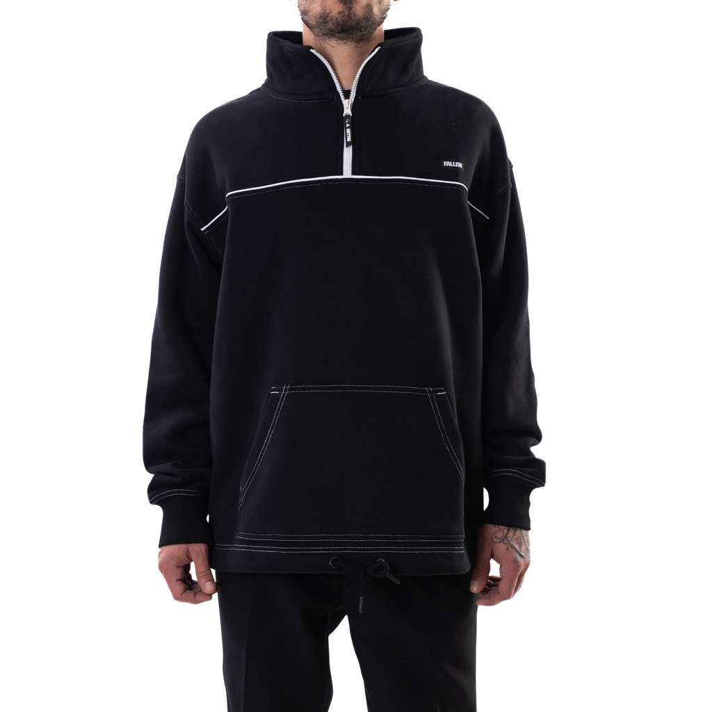 Fallen - Half Zip Anorak Hoodie - Black/White – Fallen Footwear