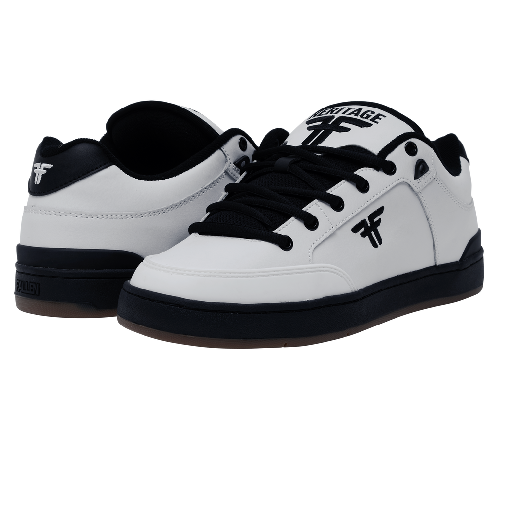 Fallen Skate Shoes - Heritage White/Black/Gum - Cupsole – Fallen Footwear