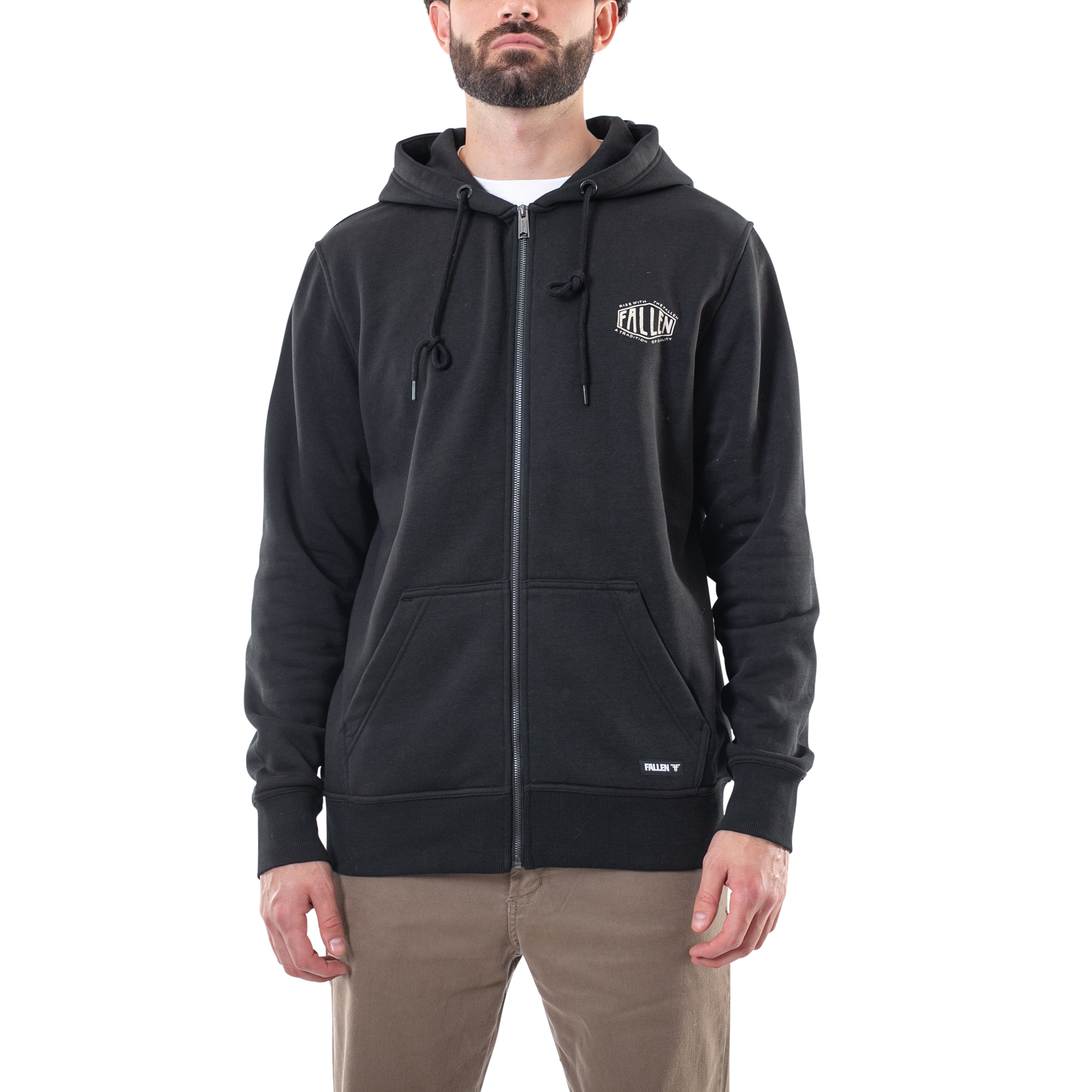 Fallen - Tradition Zip Hoodie - Black/White – Fallen Footwear Fallen - Tradition Zip Hoodie - Black/White – Fallen Footwear