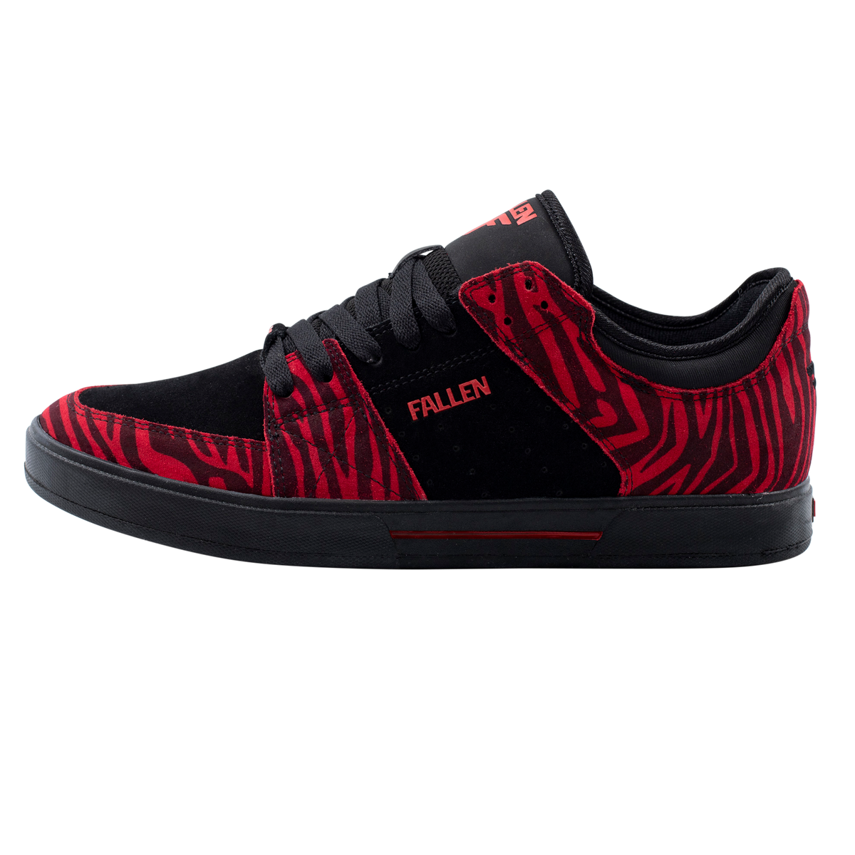 Fallen Trooper Zebra, Le Scarpe Da Ginnastica Animal A Righe Rosse E Nere, Numero 11 US