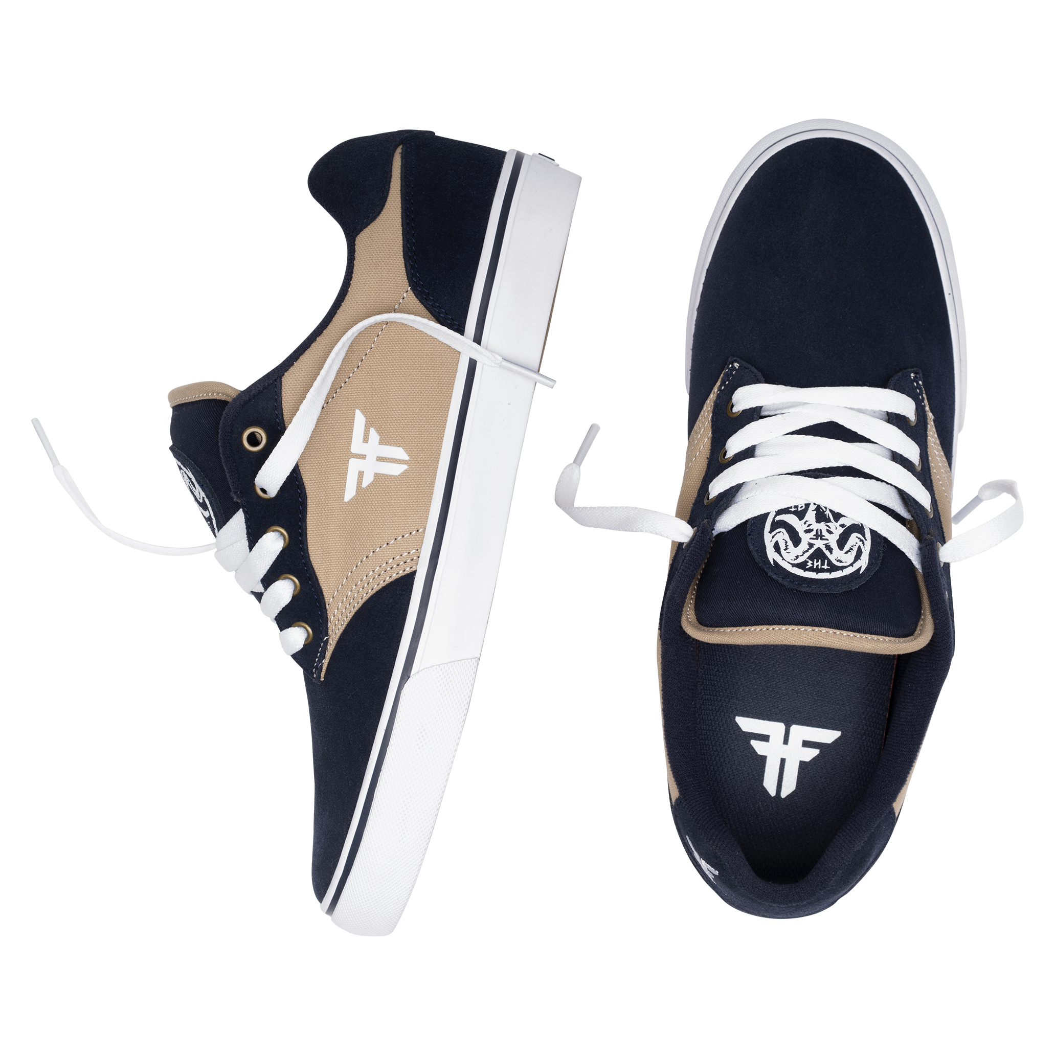 Fallen Skate Shoes - The Goat Navy/ Tan/ White- Vulc – Fallen Footwear